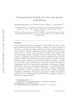 Community-based anomaly detection using spectral graph filtering