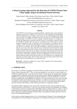 A Deep Learning Approach for the Detection of COVID-19 from Chest X-Ray
  Images using Convolutional Neural Networks