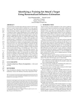 Identifying a Training-Set Attack's Target Using Renormalized Influence
  Estimation