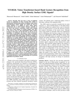 ViT-HGR: Vision Transformer-based Hand Gesture Recognition from High
  Density Surface EMG Signals