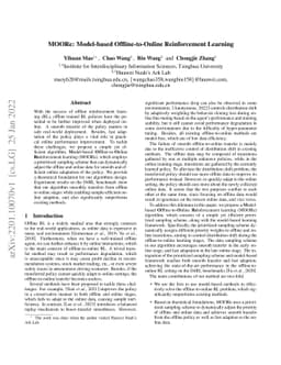MOORe: Model-based Offline-to-Online Reinforcement Learning