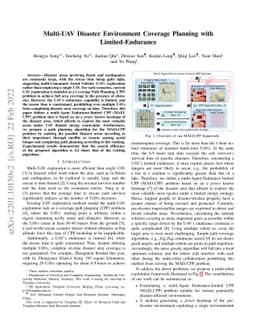 Multi-UAV Coverage Planning with Limited Endurance in Disaster
  Environment