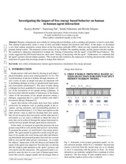 Investigating the impact of free energy based behavior on human in
  human-agent interaction