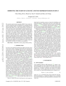 Improving the fusion of acoustic and text representations in RNN-T