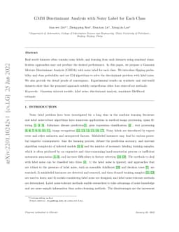 GMM Discriminant Analysis with Noisy Label for Each Class