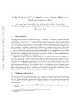 SASV Challenge 2022: A Spoofing Aware Speaker Verification Challenge
  Evaluation Plan