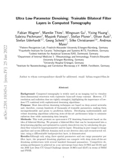 Ultra Low-Parameter Denoising: Trainable Bilateral Filter Layers in
  Computed Tomography