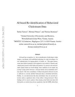 AI-based Re-identification of Behavioral Clickstream Data