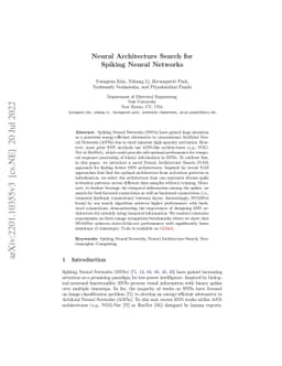 Neural Architecture Search for Spiking Neural Networks