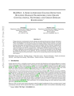 BLDNet: A Semi-supervised Change Detection Building Damage Framework
  using Graph Convolutional Networks and Urban Domain Knowledge