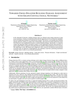 Towards Cross-Disaster Building Damage Assessment with Graph
  Convolutional Networks