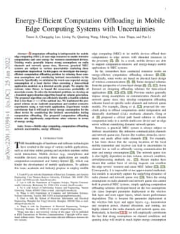 Energy-Efficient Computation Offloading in MobileEdge Computing Systems
  with Uncertainties