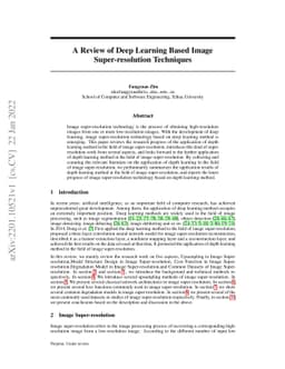 A Review of Deep Learning Based Image Super-resolution Techniques