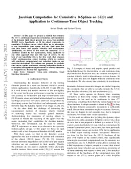 Jacobian Computation for Cumulative B-Splines on SE(3) and Application
  to Continuous-Time Object Tracking