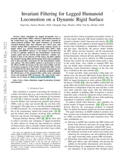 Invariant Filtering for Legged Humanoid Locomotion on Dynamic Rigid
  Surfaces