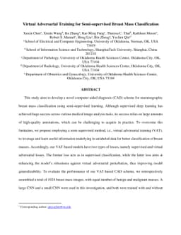 Virtual Adversarial Training for Semi-supervised Breast Mass
  Classification