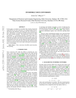 Invertible Voice Conversion