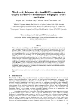 Mixed reality hologram slicer (mxdR-HS): a marker-less tangible user
  interface for interactive holographic volume visualization