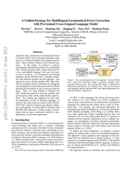 A Unified Strategy for Multilingual Grammatical Error Correction with
  Pre-trained Cross-Lingual Language Model