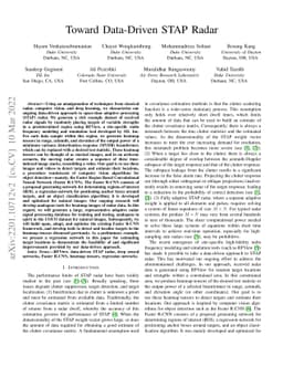 Toward Data-Driven STAP Radar