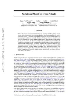 Variational Model Inversion Attacks