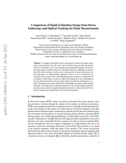 Comparison of Depth Estimation Setups from Stereo Endoscopy and Optical
  Tracking for Point Measurements