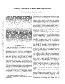Feminist Perspective on Robot Learning Processes