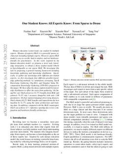 One Student Knows All Experts Know: From Sparse to Dense