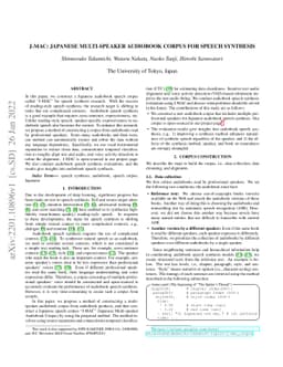 J-MAC: Japanese multi-speaker audiobook corpus for speech synthesis