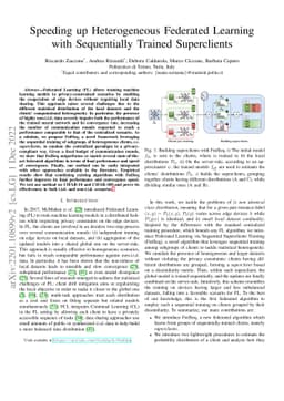 Speeding up Heterogeneous Federated Learning with Sequentially Trained
  Superclients