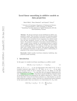 Local linear smoothing in additive models as data projection