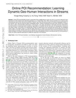Online POI Recommendation: Learning Dynamic Geo-Human Interactions in
  Streams