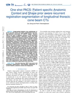 One shot PACS: Patient specific Anatomic Context and Shape prior aware
  recurrent registration-segmentation of longitudinal thoracic cone beam CTs