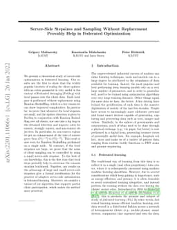 Server-Side Stepsizes and Sampling Without Replacement Provably Help in
  Federated Optimization