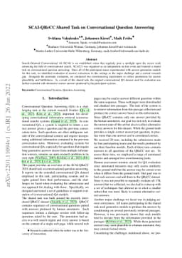 SCAI-QReCC Shared Task on Conversational Question Answering