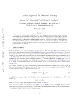 A dual approach for federated learning