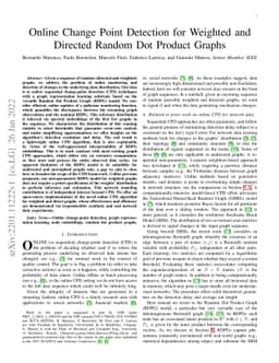Online Change Point Detection for Weighted and Directed Random Dot
  Product Graphs