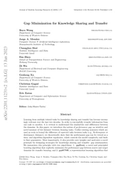 Gap Minimization for Knowledge Sharing and Transfer