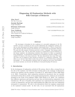 Diagnosing AI Explanation Methods with Folk Concepts of Behavior