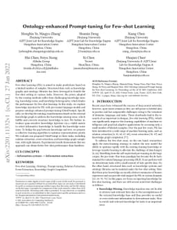 Ontology-enhanced Prompt-tuning for Few-shot Learning