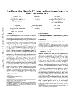 Confidence May Cheat: Self-Training on Graph Neural Networks under
  Distribution Shift