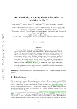 Automatically adapting the number of state particles in SMC$^2$
