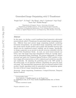 Generalised Image Outpainting with U-Transformer