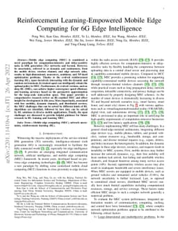 Reinforcement Learning-Empowered Mobile Edge Computing for 6G Edge
  Intelligence