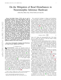 On the Mitigation of Read Disturbances in Neuromorphic Inference
  Hardware