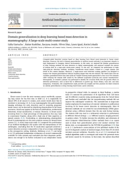 Domain generalization in deep learning-based mass detection in
  mammography: A large-scale multi-center study