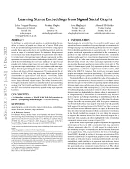 Learning Stance Embeddings from Signed Social Graphs