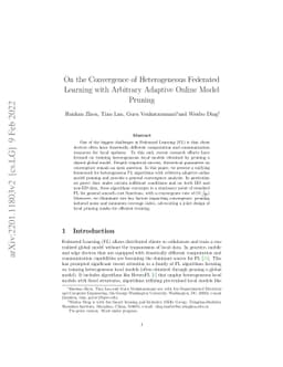 On the Convergence of Heterogeneous Federated Learning with Arbitrary
  Adaptive Online Model Pruning