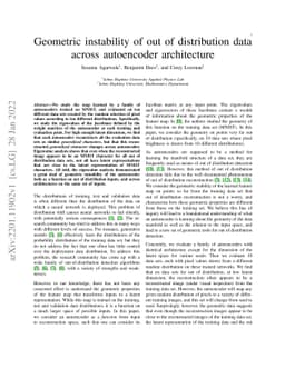 Geometric instability of out of distribution data across autoencoder
  architecture