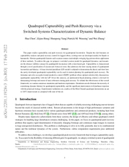 Quadruped Capturability and Push Recovery via a Switched-Systems
  Characterization of Dynamic Balance